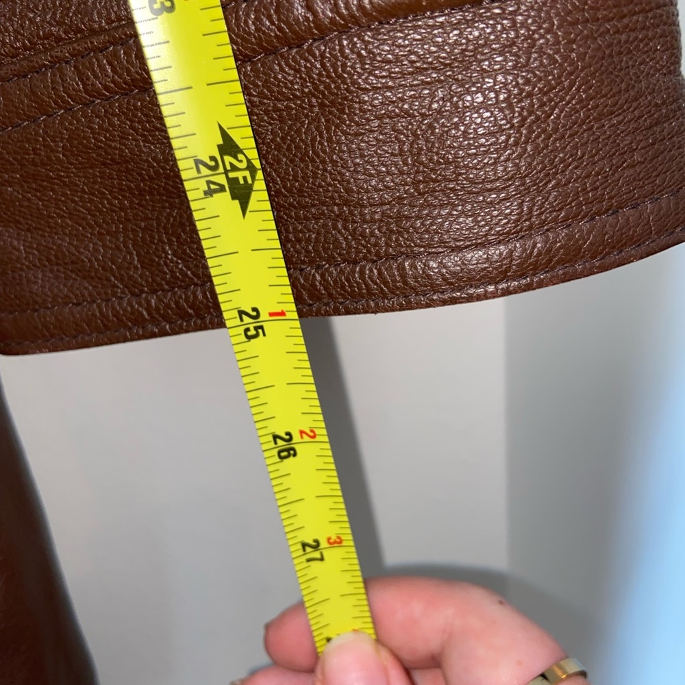 Wilson Leather Lamb Leather Brown Hooded Trench Coat - Size Medium - Picture 11 of 11